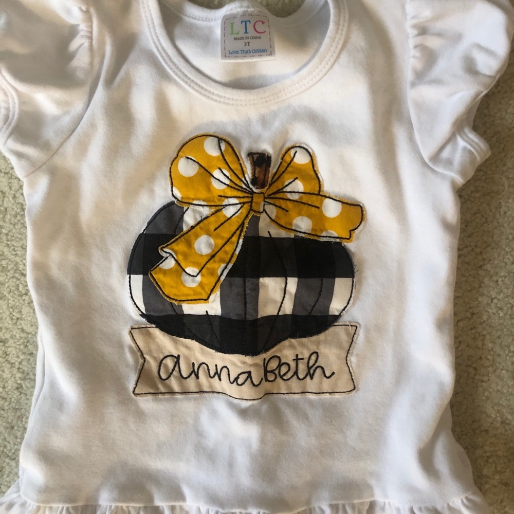 “Anna Beth” Embroidered Pumpkin Shirt